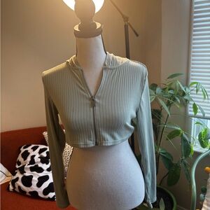 No Boundaries Ribbed Crop Top Jacket